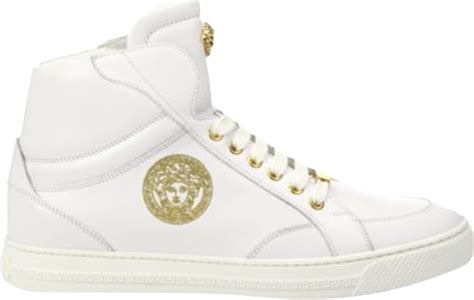 Versace Nappa Leather Mid Top Sneaker 'White' 